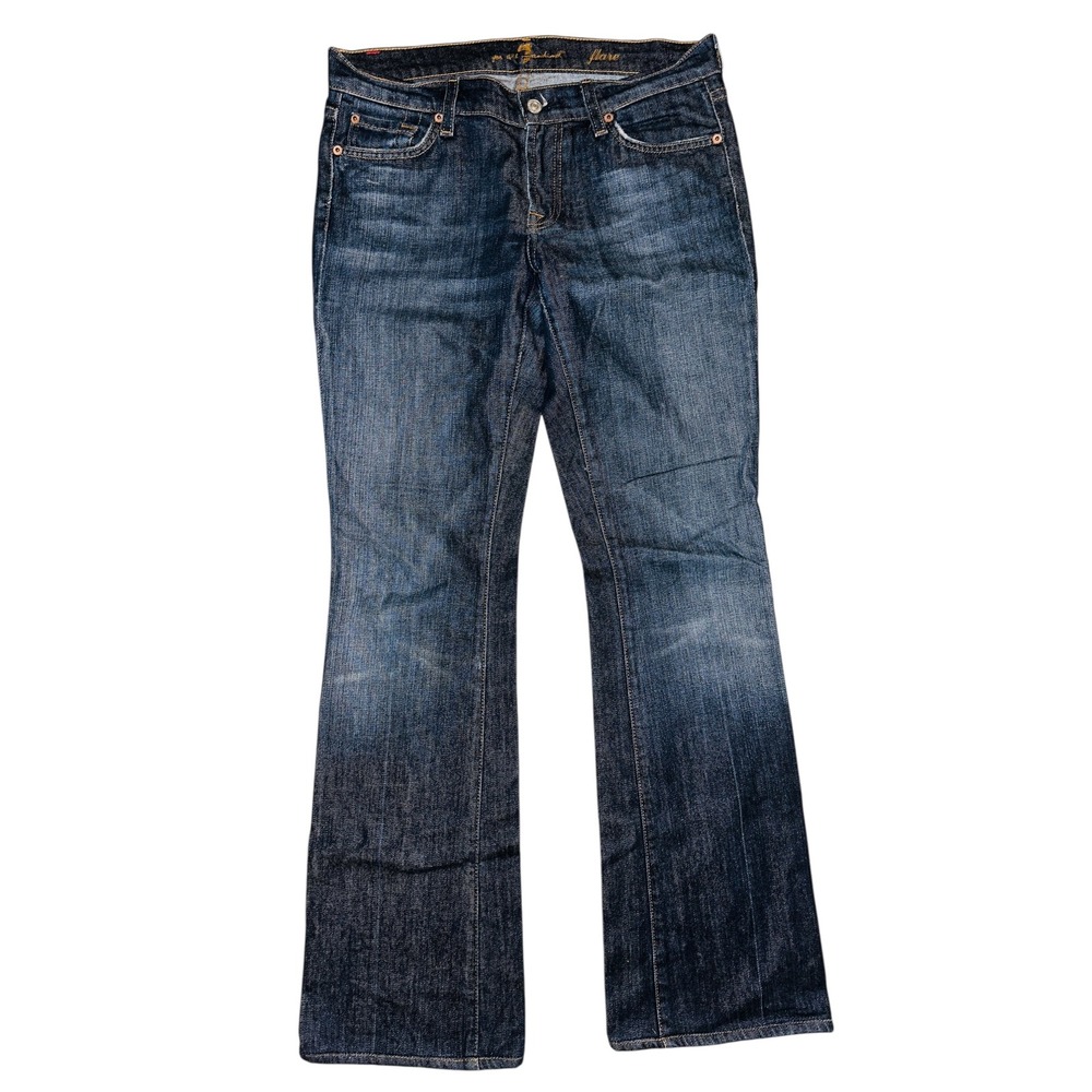 WB2 7 For All Mankind 7FAM Flare Jeans Dark Wash Denim Women's Size 28 Low Rise